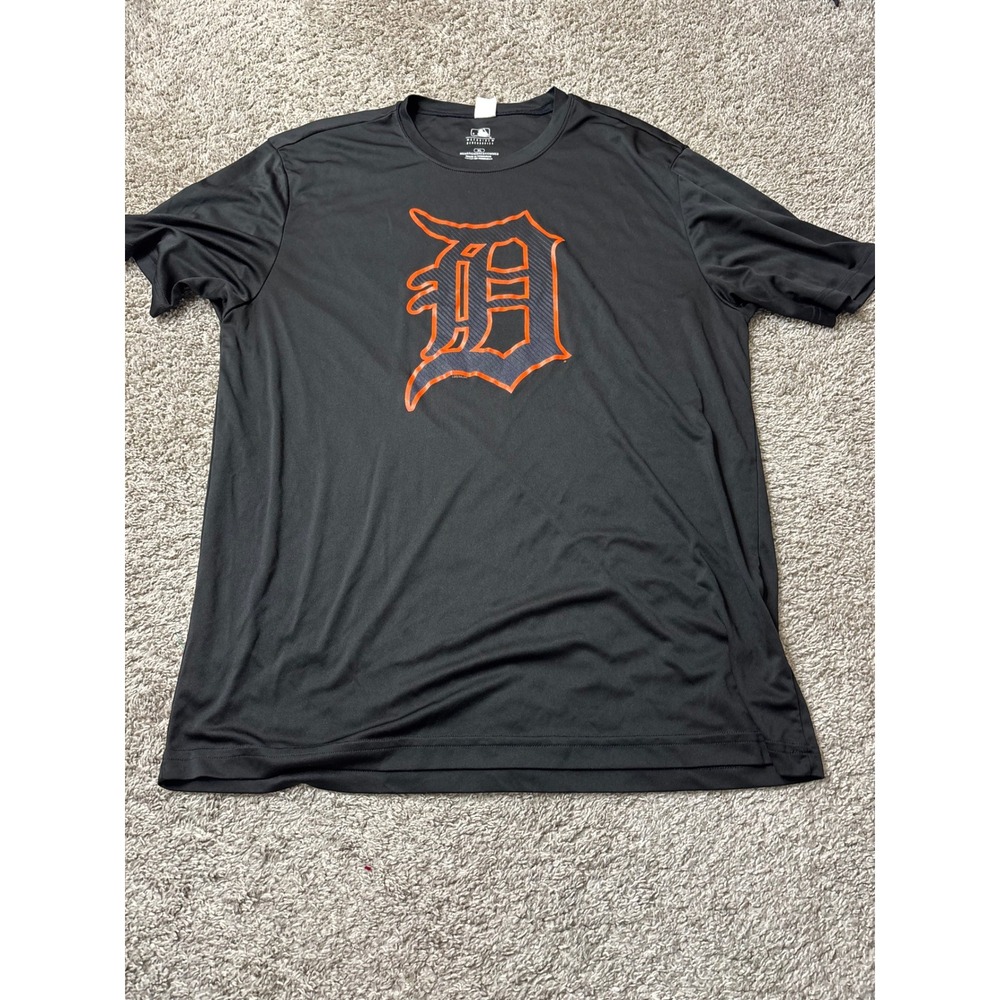 MLB Detroit Tigers Mens XL Black Performance Graphic T-Shirt Sport-Tek Genuine